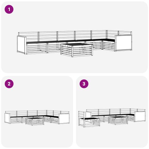 Комплект дивани за открито 7 pcs Натурално