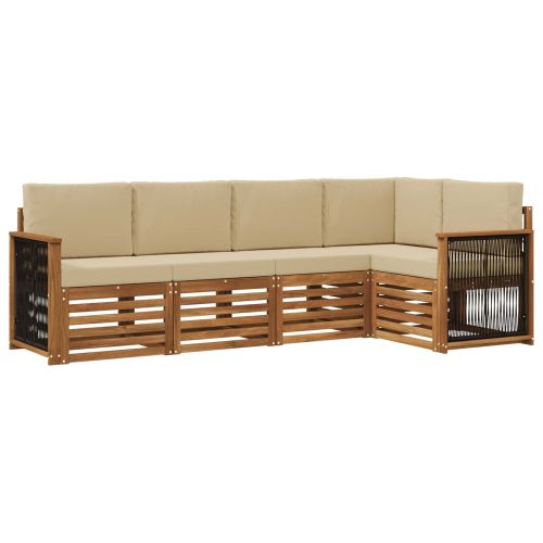 Комплект секционен диван с възглавница 4 pcs Натурално