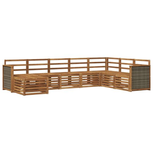 Комплект дивани за открито 6 pcs Натурално
