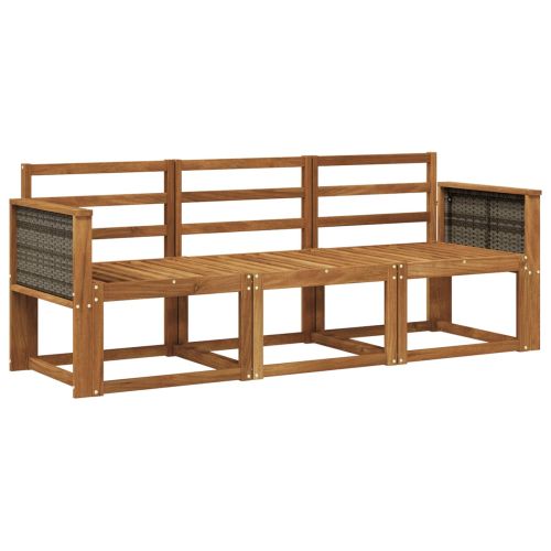 Комплект дивани за открито 3 pcs Натурално