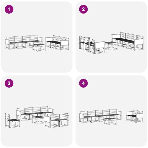 Комплект дивани за открито 7 pcs Натурално