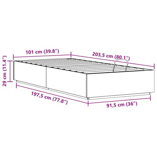 Отоман легло рамка с хранилище Бяло 100 x 200 cm