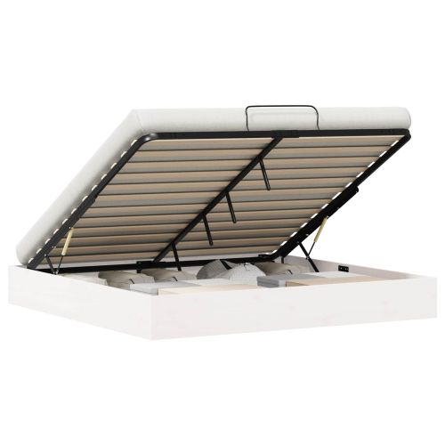 Отоман легло рамка с хранилище Бял 180 x 200 cm