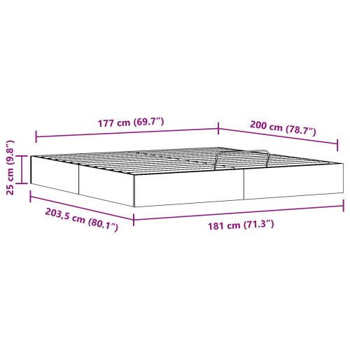 Отоман легло рамка с хранилище Бял 180 x 200 cm