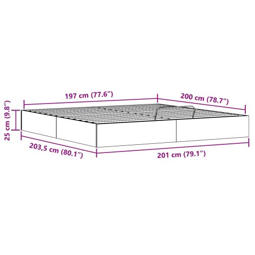 Отоман легло рамка с хранилище Бял 200 x 200 cm