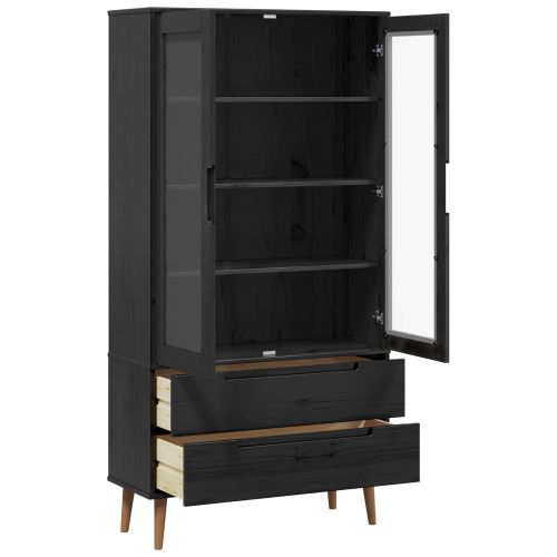 Стъклена витрина MOLDE 90 x 35 x 175 см Черно