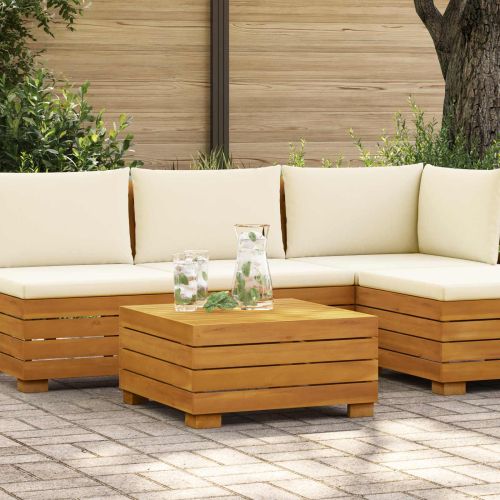 Странична масичка за градина Солидно акациево дърво Кафяво