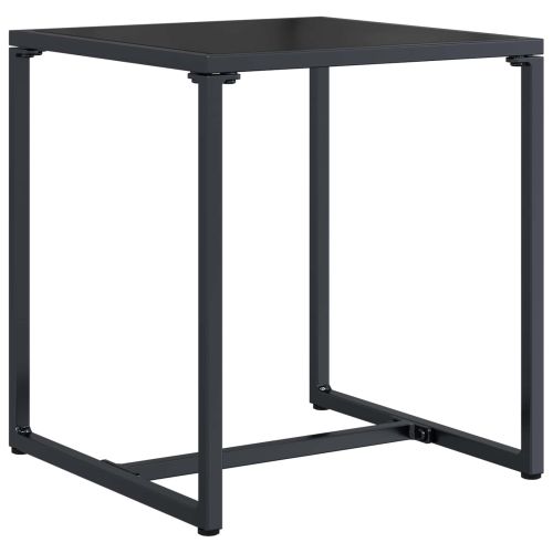 Градински Софа Комплект 3 pcs Черно и антрацит Стомана