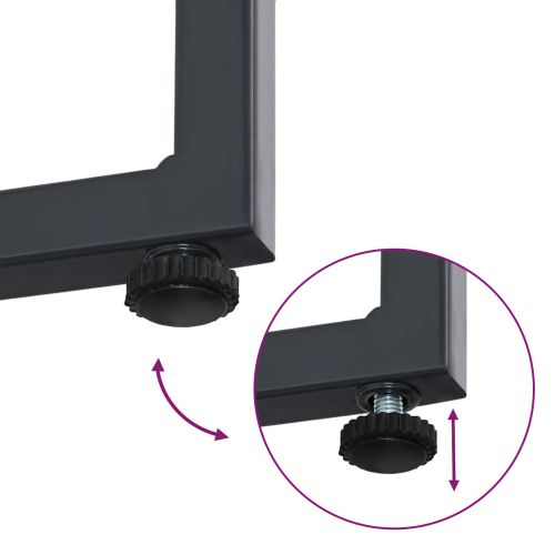 Градински Софа Комплект 3 pcs Черно и антрацит Стомана