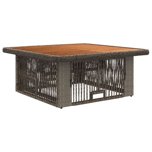 Комплект за хранене в градината 3 pcs Сив и тъмен сив полиратан