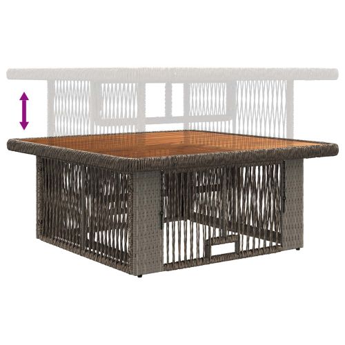 Комплект за хранене в градината 3 pcs Сив и тъмен сив полиратан