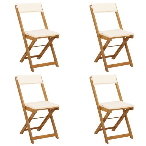 Външни бistro столове 4 pcs Кремавобяло 40 x 53 x 80 см