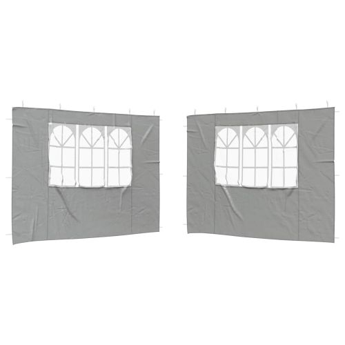 Стена на палатка за парти 2 pcs 300 x 195 см Светлосиво