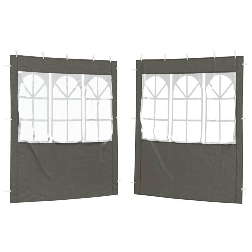 Стена на палатка за парти 2 pcs 200 x 195 см Антрацит