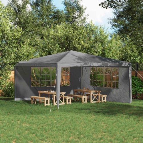 Стена на палатка за парти 2 pcs 400 x 195 см Светлосиво