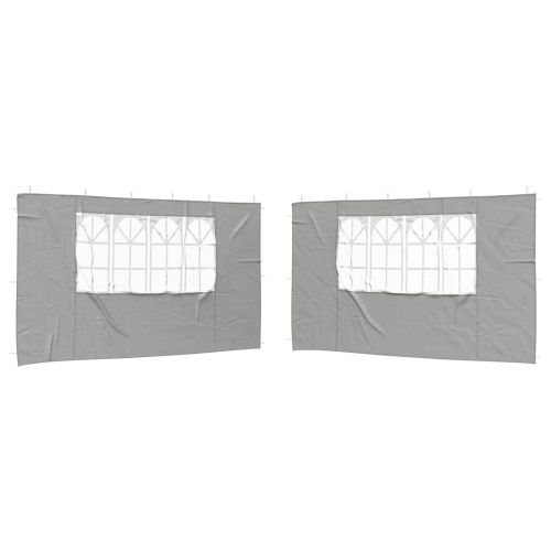 Стена на палатка за парти 2 pcs 400 x 195 см Светлосиво