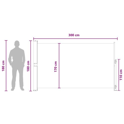 Сгъваема странична перголка Антрацит 300 x 180 cm Полиестер