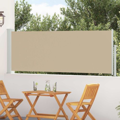 Сгъваема странична перголка Бежово 500 x 100 cm Полиестер