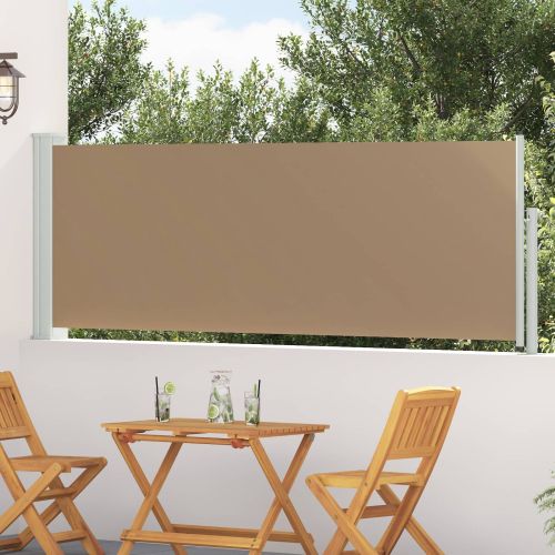 Сгъваема странична перголка Таупе 500 x 100 cm Полиестер