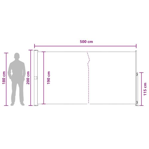 Сгъваема странична перголка 200 x 500 cm