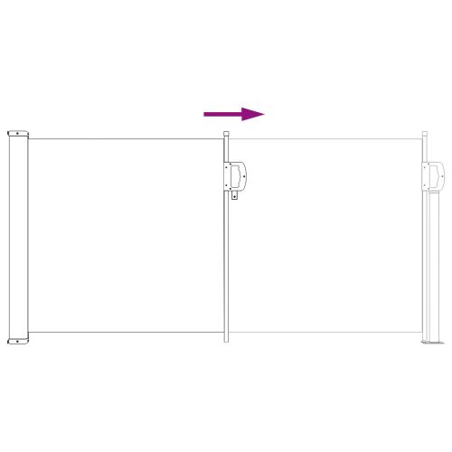 Сгъваема странична перголка Сиво 300 x 100 cm Полиестер