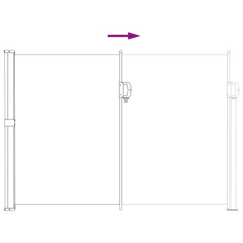 Сгъваема странична перголка 117 x 300 cm Полиестер Правоъгълна