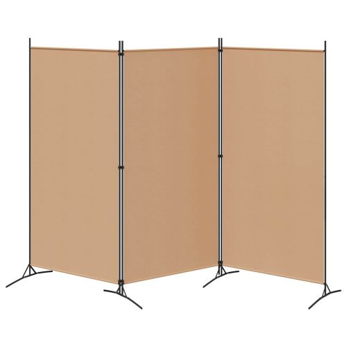 3-панелен параван Бежово 260 x 180 cm Текстил
