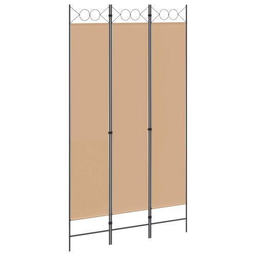 3-панелен параван Бежово 120 x 220 cm Текстил