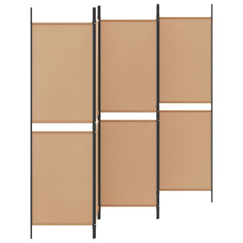 5- панелен разделител за стая Бежово 250 x 180 cm Текстил