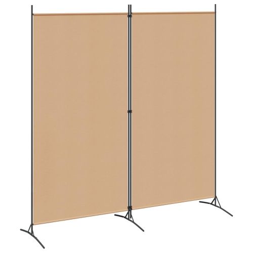 Разделител на стая с 2 панели Бежово 175 x 180 cm Текстил