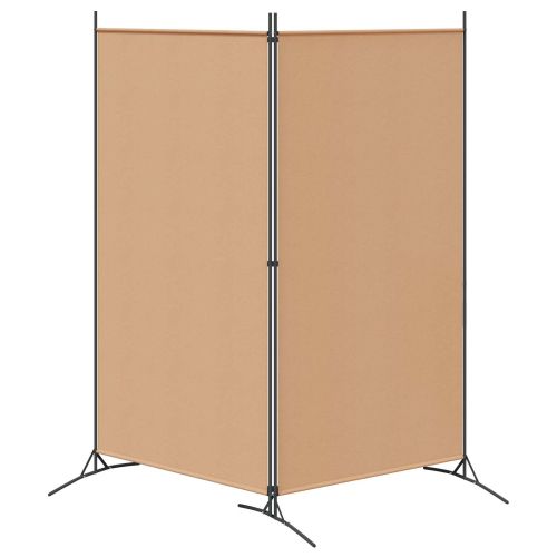 Разделител на стая с 2 панели Бежово 175 x 180 cm Текстил