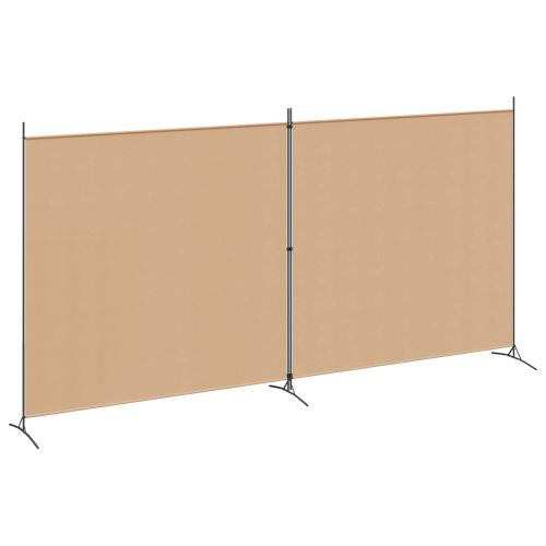 Разделител на стая с 2 панели Бежово 348 x 180 cm Текстил