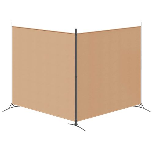 Разделител на стая с 2 панели Бежово 348 x 180 cm Текстил