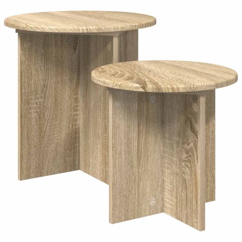 Комплект помощни маси със съхранение 2 pcs Дъб сонома