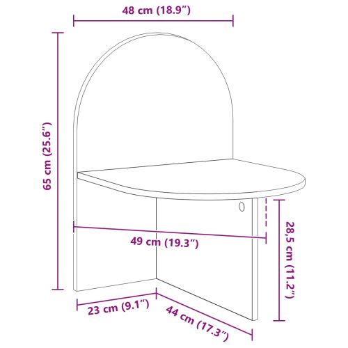 Нощно шкафче Дъб артизан 48 x 49 x 65 см