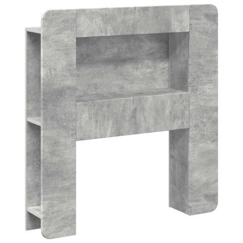 Табла за легло Бетонно сиво Инженерен дървен материал