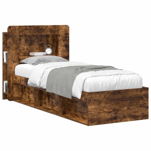 Табла за легло Опушен дъб Инженерен дървен материал