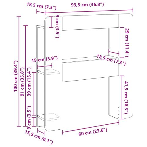 Табла за легло Опушен дъб Инженерен дървен материал