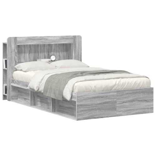 Табла за легло Сива сонома Инженерен дървен материал