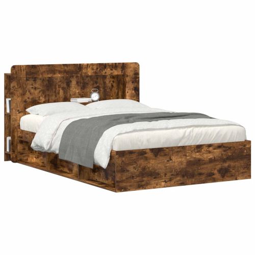 Табла за легло Опушен дъб Инженерен дървен материал