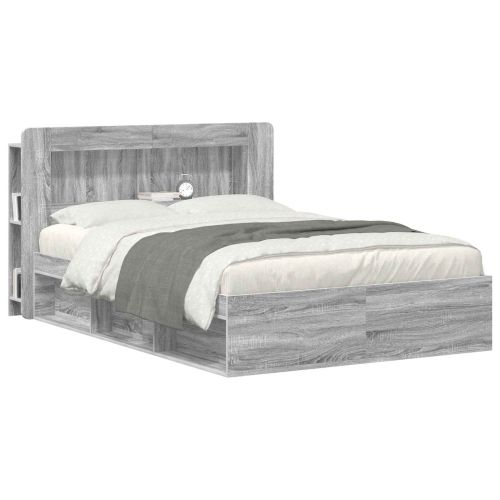 Табла за легло Сива сонома Инженерен дървен материал