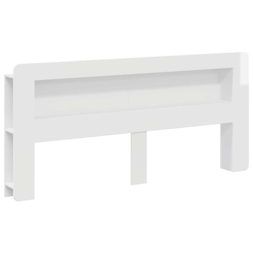 Табла за легло Бял гланц Инженерен дървен материал