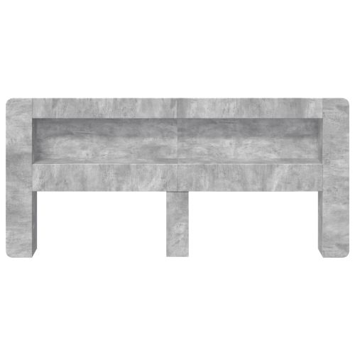 Табла за легло Бетонно сиво Инженерен дървен материал
