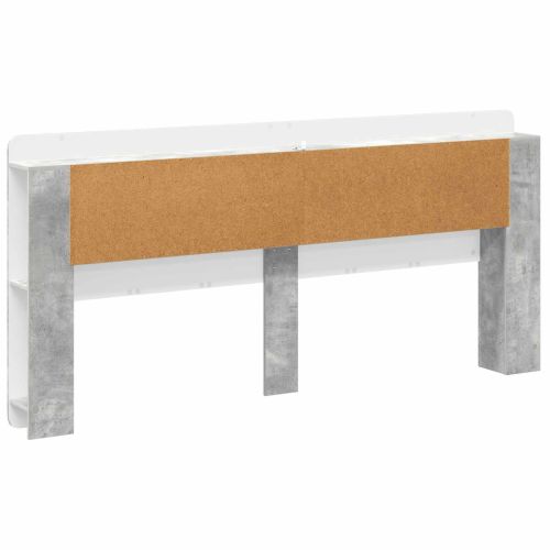 Табла за легло Бетонно сиво Инженерен дървен материал