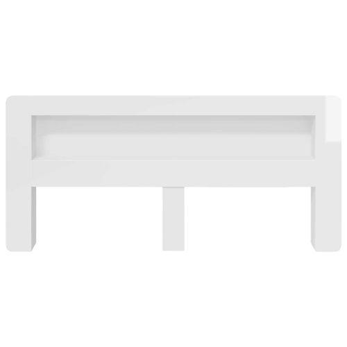 Табла за легло Бял гланц Инженерен дървен материал