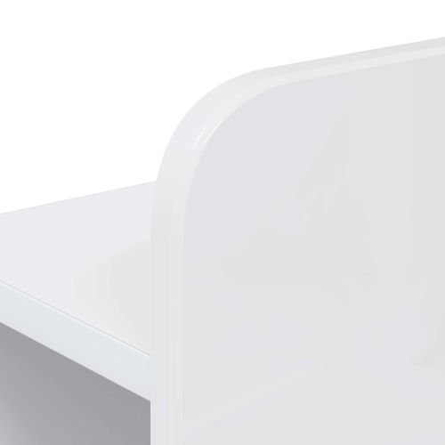 Табла за легло Бял гланц Инженерен дървен материал
