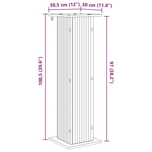 Стойка за растения Опушен дъб 30,5 x 30 x 100,5 см