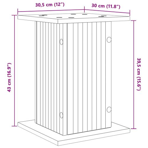 Стойка за растения 2 бр. Опушен дъб 30,5 x 30 x 43 см