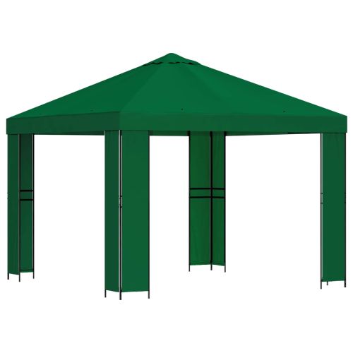 Шатра 3 x 3 m Зелено Полиестер и стомана 190 gsm