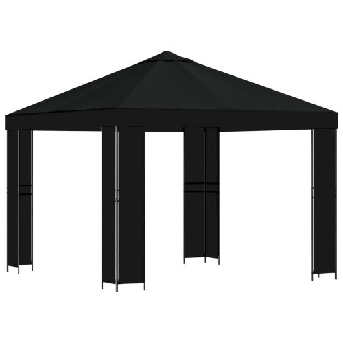 Шатра 3 x 3 m Черно Полиестер и стомана 190 gsm